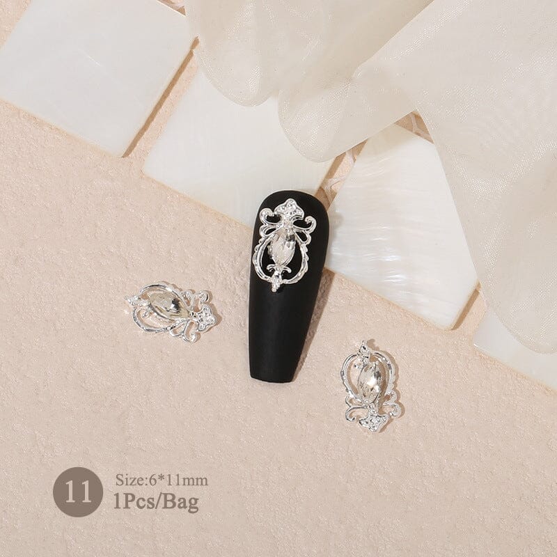 Metal Rhinestones Pearl Nail Decoration #11
