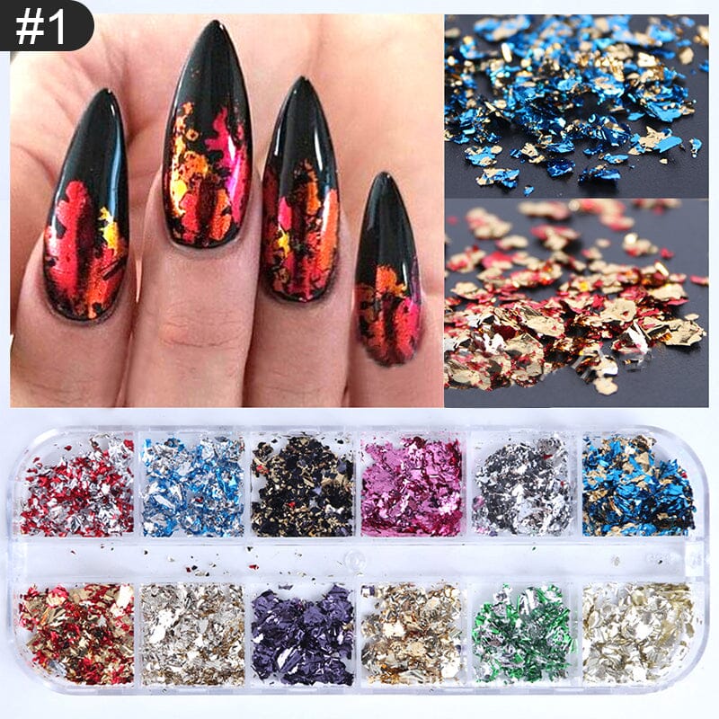 12 Grids Irregular Aluminum Nail Foil - Image 6
