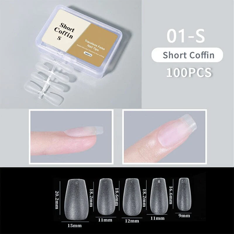100pcs/box Matte Clear False Nail Tips - Image 10