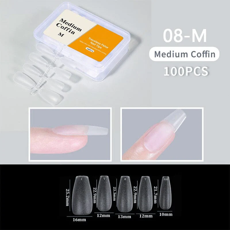 100pcs/box Matte Clear False Nail Tips - Image 17