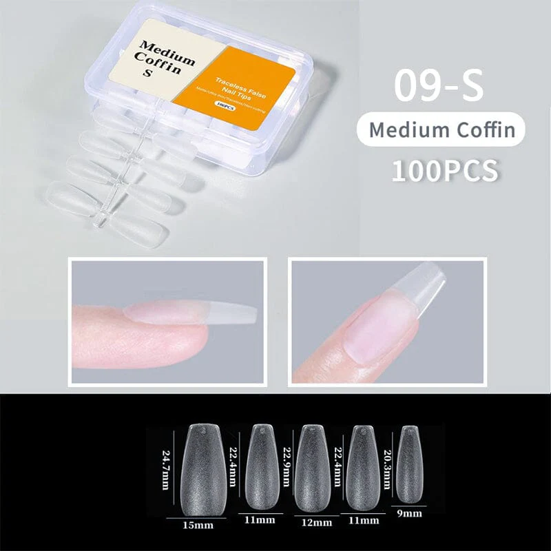100pcs/box Matte Clear False Nail Tips - Image 18