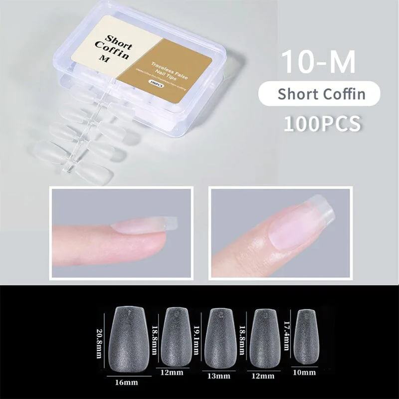 100pcs/box Matte Clear False Nail Tips - Image 19