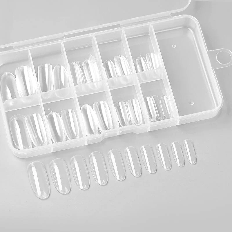 100pcs Oval Transparent False Nail Tips