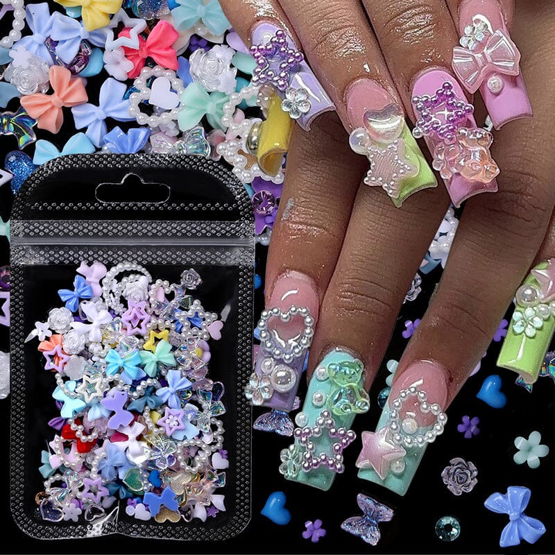 100pcs Random Mixed 3D Nail Decoration #01