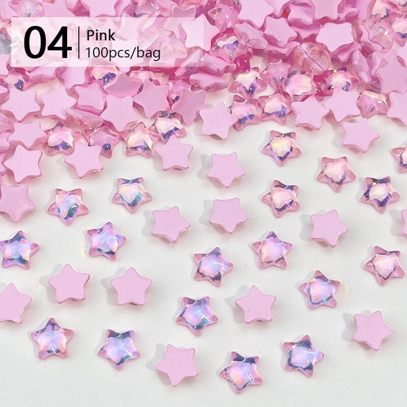 100pcs Star Plastic Nail Art Decorations - Image 17