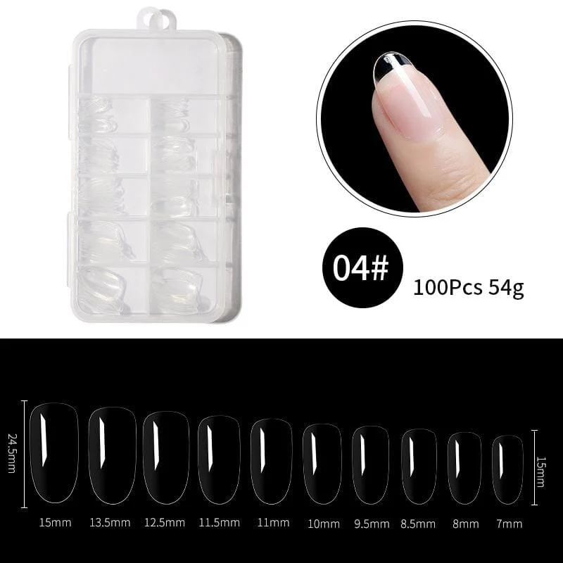 100pcs Transparent False Nail Tips - Image 13