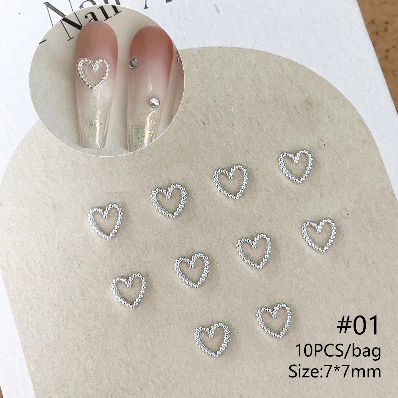 10pcs #01 Heart Mini Rhinestones Nail Decoration - Image 2