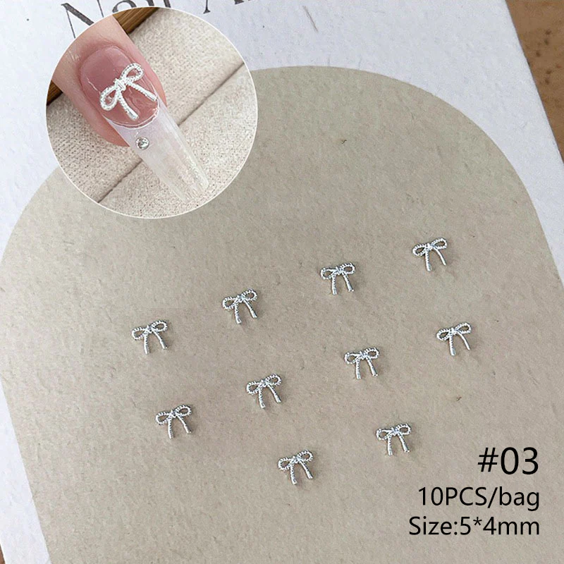 10pcs #03 Bowknot Mini Rhinestones Nail Decoration - Image 2