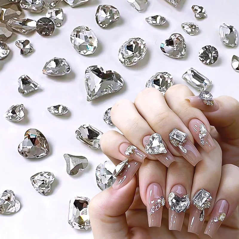 10pcs #12 8*9mm Transparent Irregular-Shaped Rhinestones - Image 3