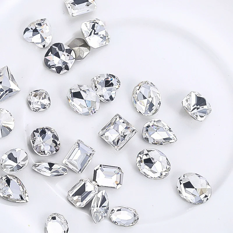 10pcs #12 8*9mm Transparent Irregular-Shaped Rhinestones - Image 9