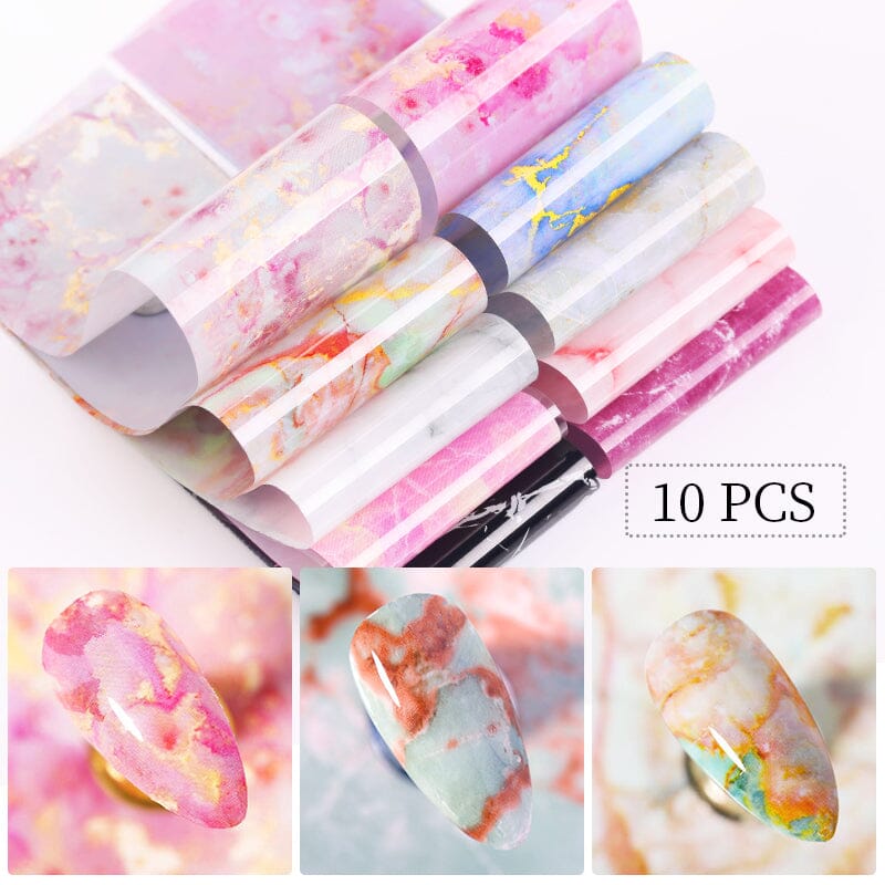 10pcs Marble Nail Foil Stickers - Image 12
