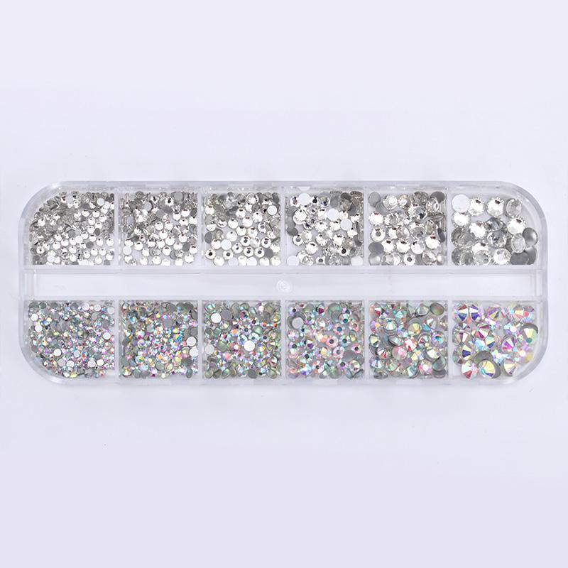 12 Grids Colorful Nail Rhinestones - Image 2