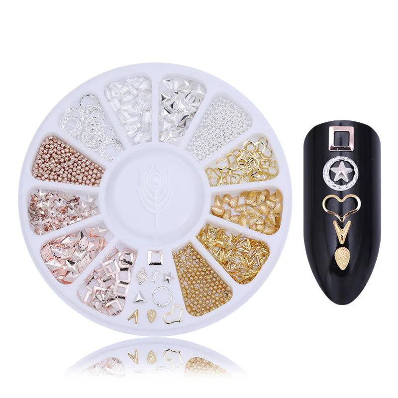12 Patterns Metal 3D Nail Decoration in Wheel - Image 3