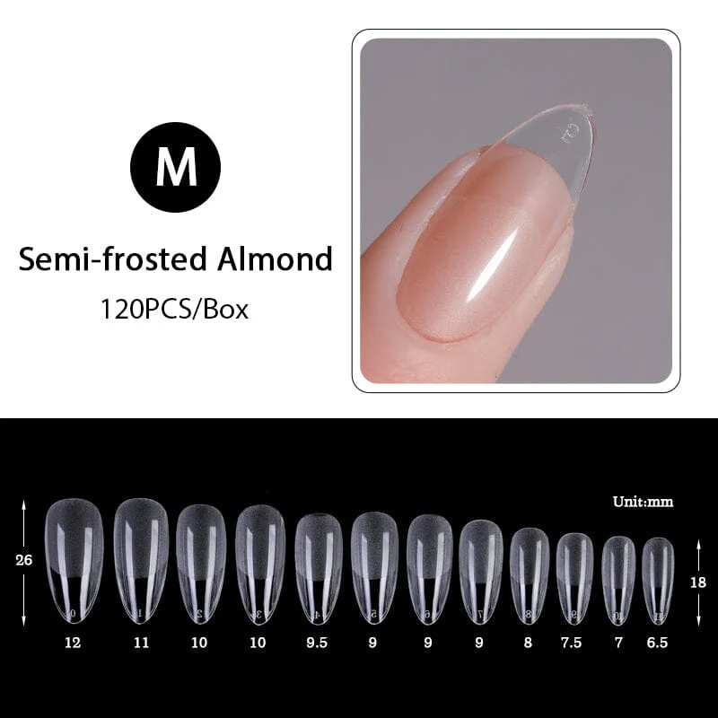 120pcs Almond Semi-frosted False Nail Tips - Image 5