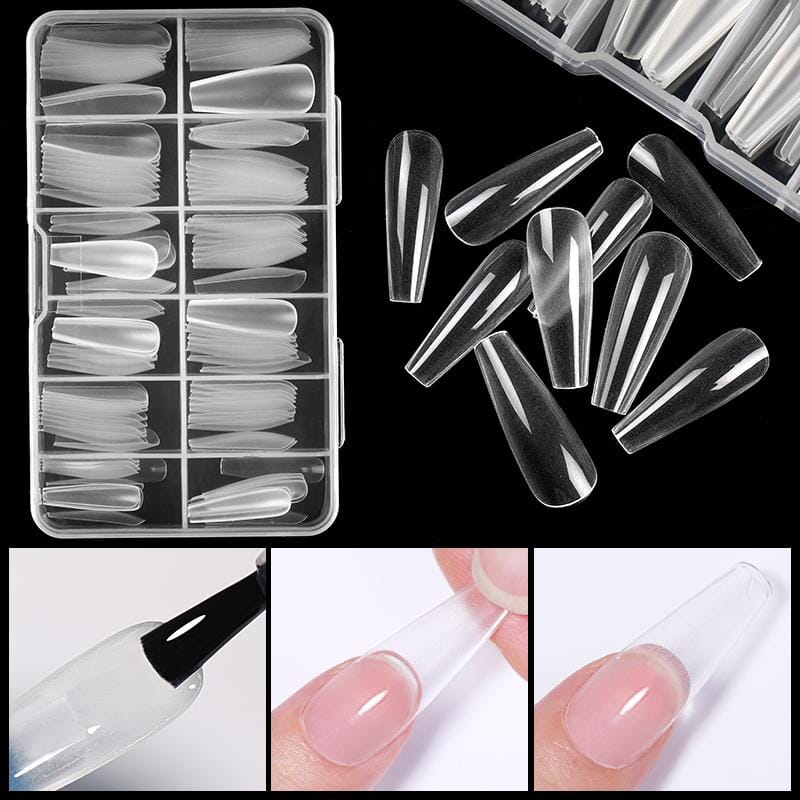 120pcs Almond Transparent False Nail Tips - Image 2