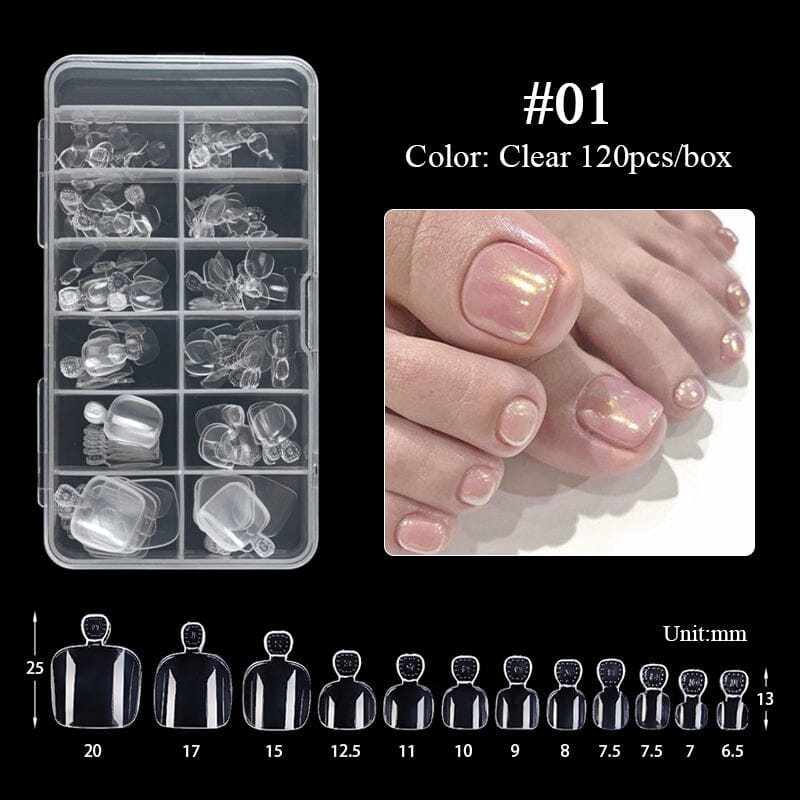 120pcs Clear Toenail False Nail Tips - Image 4