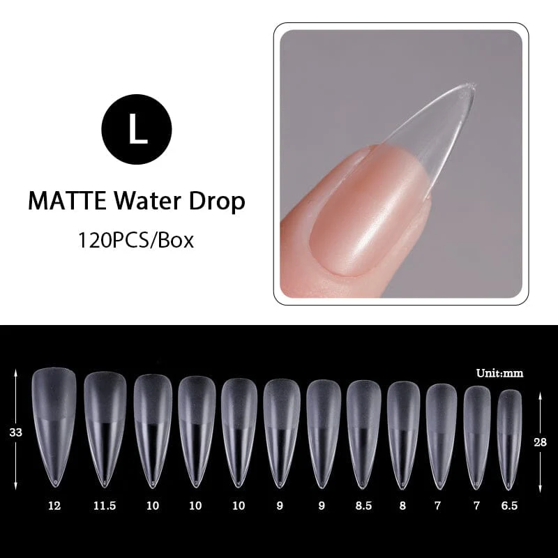 120pcs Water Drop Matte False Nail Tips - Image 5