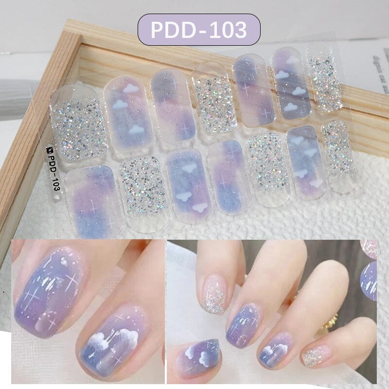 14 Tips Full Cover Nail Stickers Flowers Gradient Patterns - Image 6