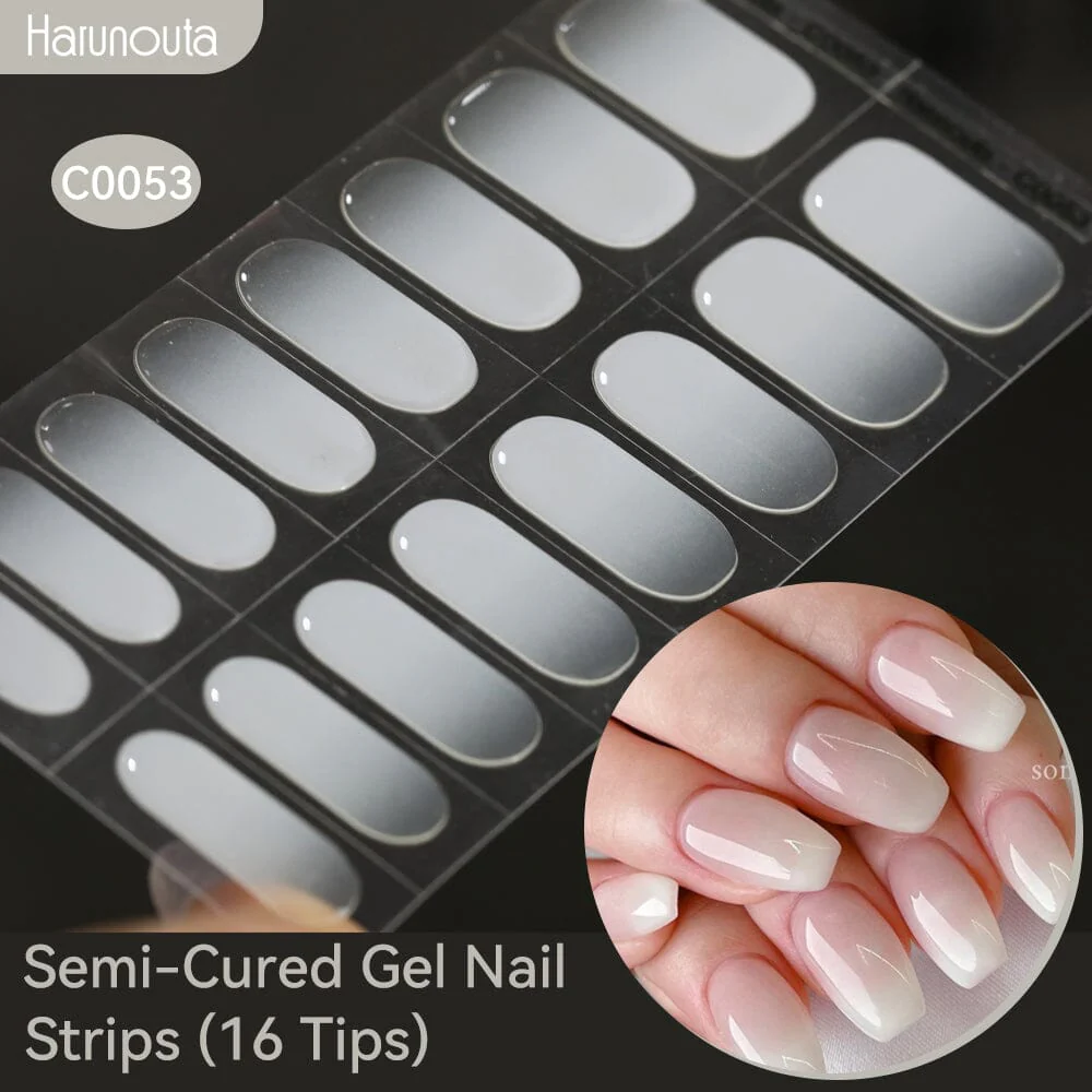 16 Tips Semi-Cured Gel Nail Strips C001-C056 - Image 53