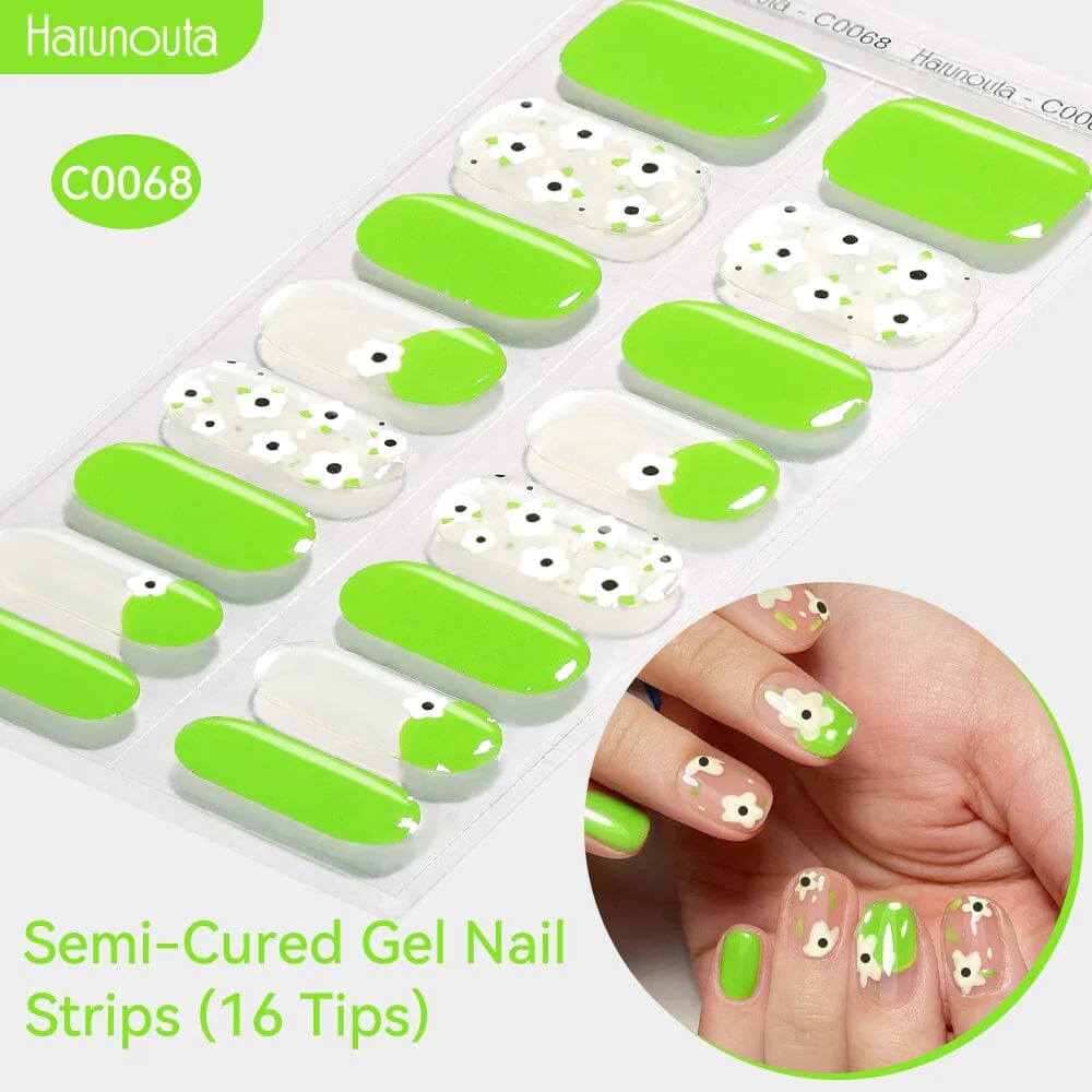 16 Tips Semi-cured Gel Nail Wraps C0057-C0071 - Image 16