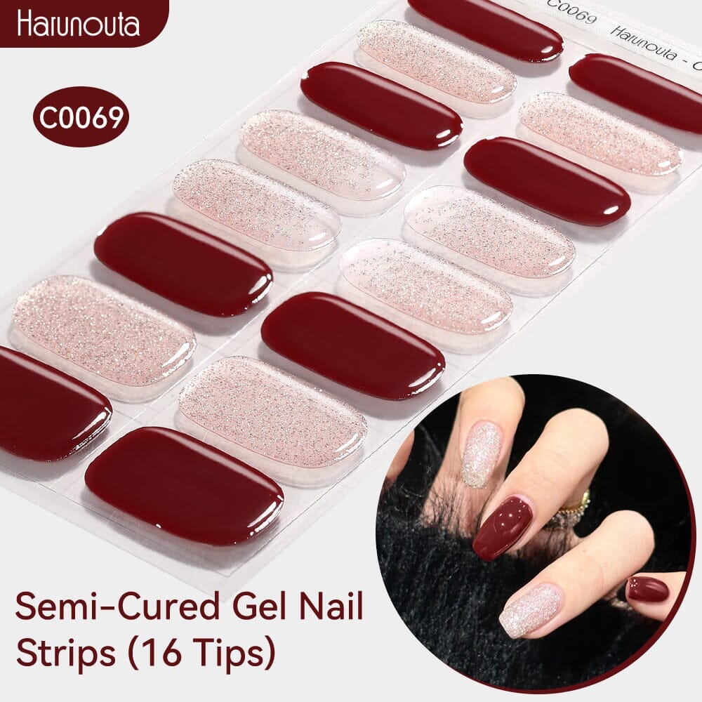 16 Tips Semi-cured Gel Nail Wraps C0057-C0071 - Image 17