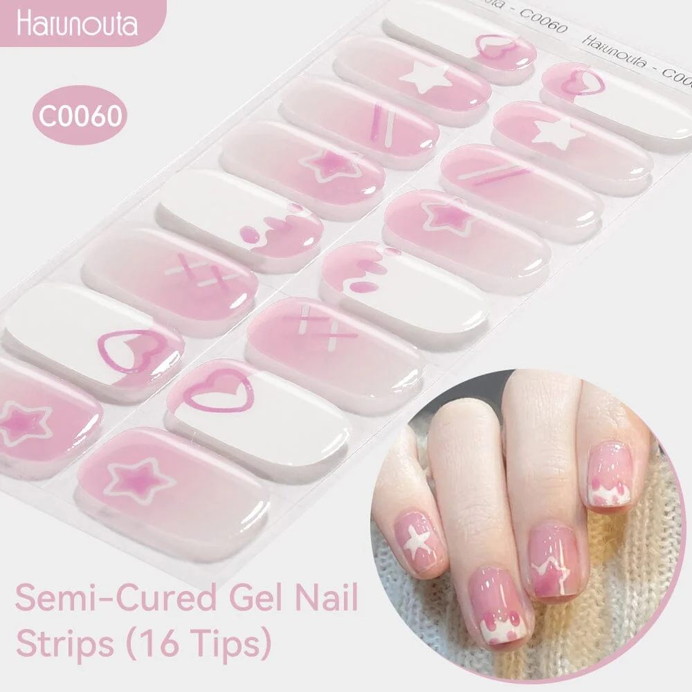 16 Tips Semi-cured Gel Nail Wraps C0057-C0071 - Image 8