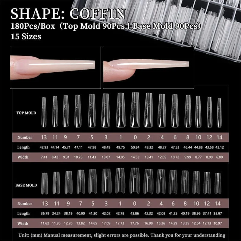 180pcs Coffin Extension Gel Dual Forms - Image 2