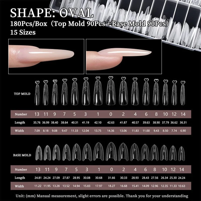 180pcs Oval Extension Gel Dual Forms - Image 2