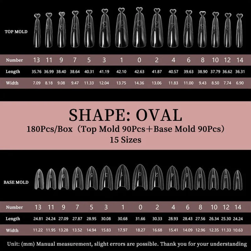 180pcs Oval Extension Gel Dual Forms - Image 3