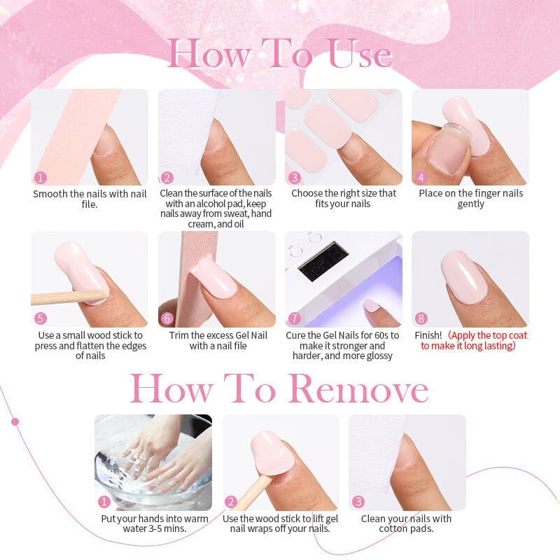 20 Tips Semi-Cured Gel Nail Strips N004 - Image 3