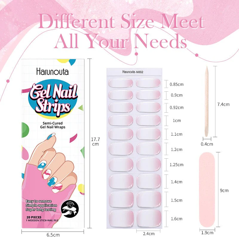 20 Tips Semi-Cured Gel Nail Strips N004 - Image 4
