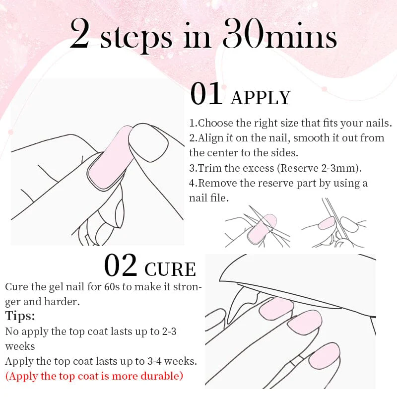 20 Tips Semi-Cured Gel Nail Strips N004 - Image 7