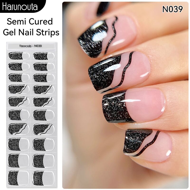 20 Tips Semi-Cured Gel Nail Strips N021-N040 - Image 24