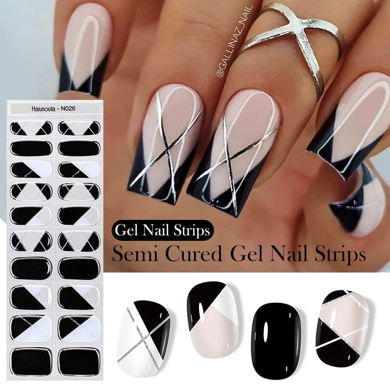 20 Tips Semi-Cured Gel Nail Strips N021-N040 - Image 4