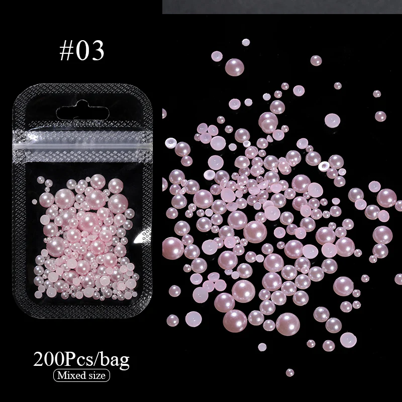 200pcs Half Round Flat Bottom Pearls - Image 18