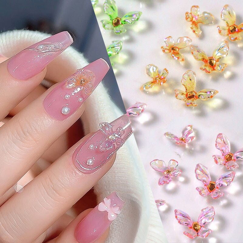20pcs Ice Transparent Butterflies 3D Nail Decorations - Image 6