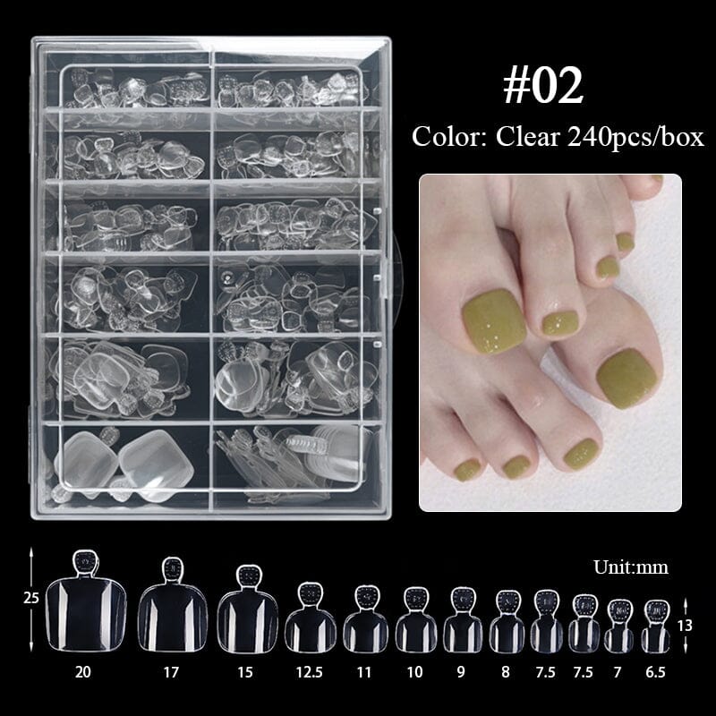 240pcs Clear Toenail False Nail Tips - Image 4