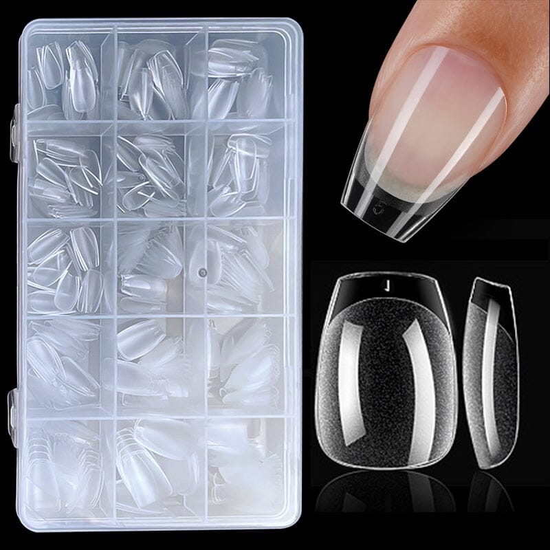 240pcs Coffin Semi-Matte False Nail Tips
