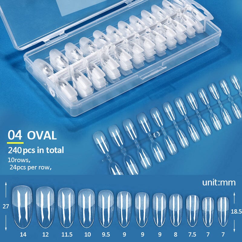 240pcs Oval Semi-Matte False Nail Tips