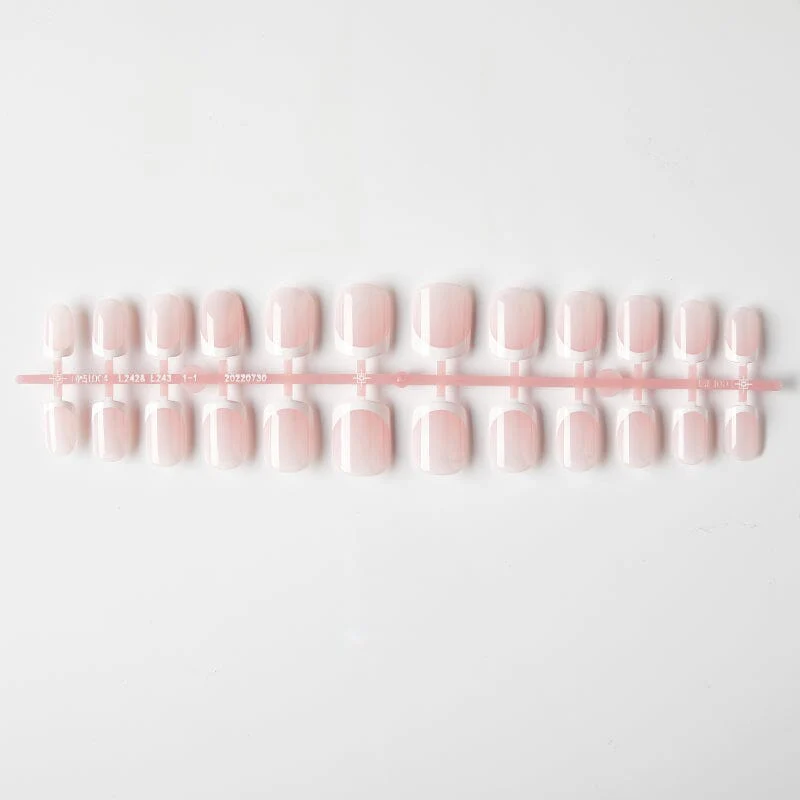 24Pcs White French Press On Nails False Nail Tips 12 Sizes - Image 3