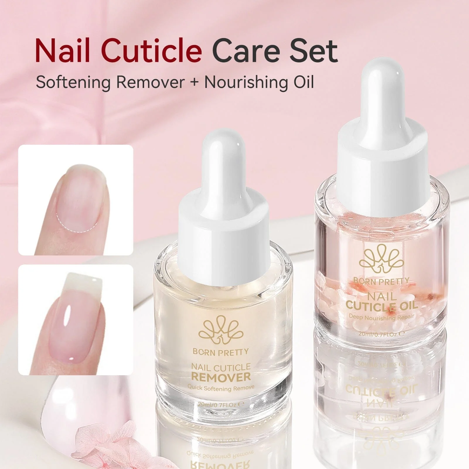 2pcs Set Nail Cuticle Remover & Cuticle Oil 20ml - Image 3