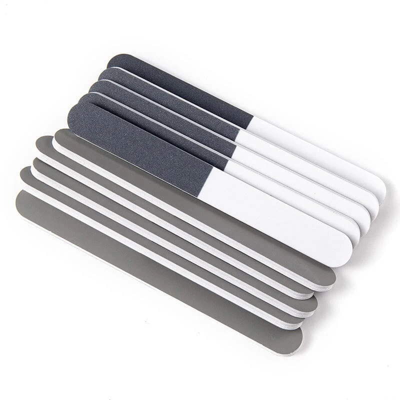 3-sided Nail File Buffer Black White Grey - Image 3