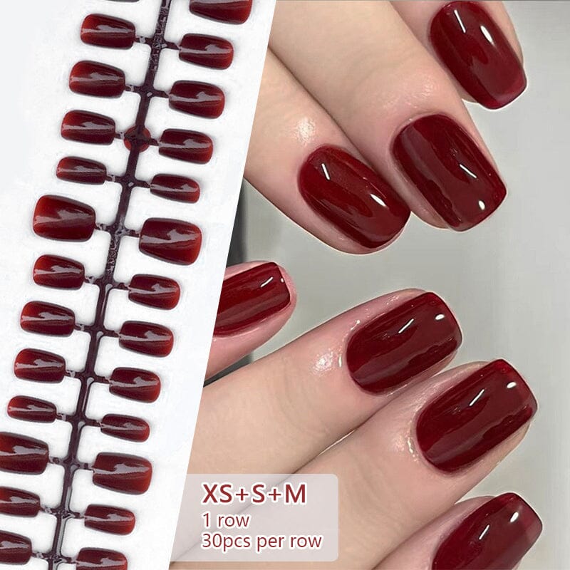 30pcs Red Coffin Press on Nails