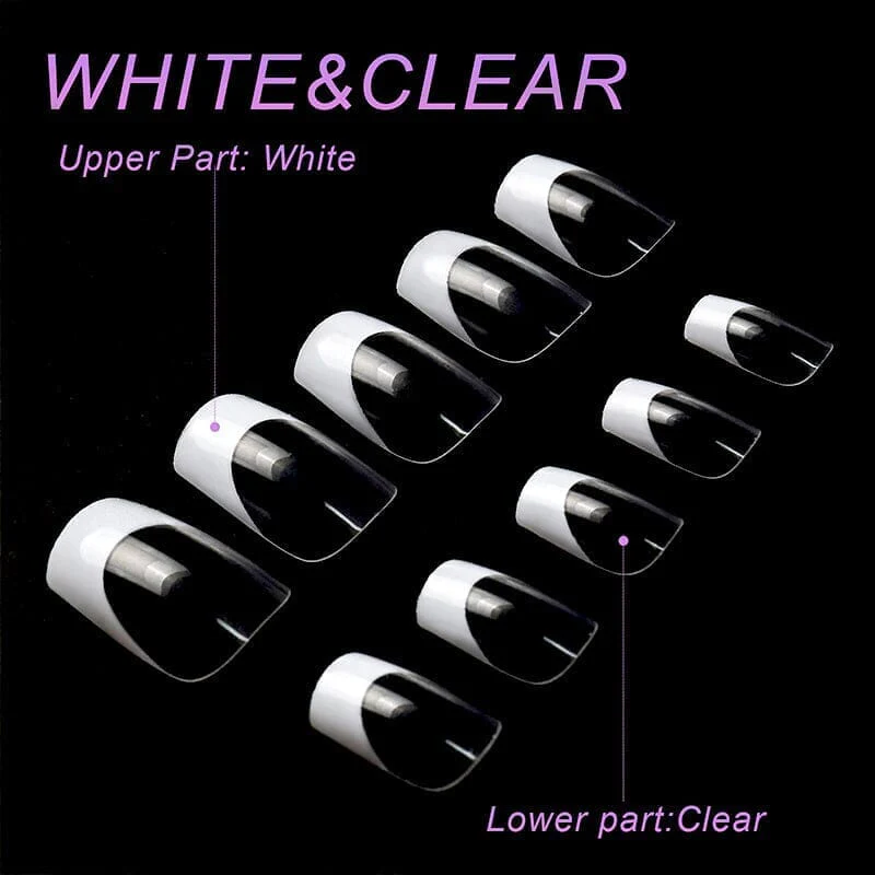 30pcs White French Short Almond Press on Nails - Image 5