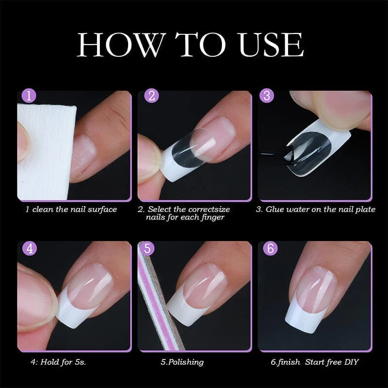 30pcs White French Short Almond Press on Nails - Image 6
