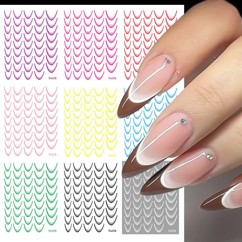 3D Gradient French Line Nail Stickers - Image 10