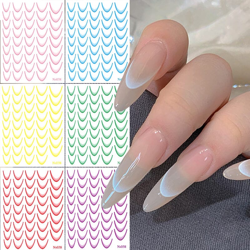3D Gradient French Line Nail Stickers - Image 13