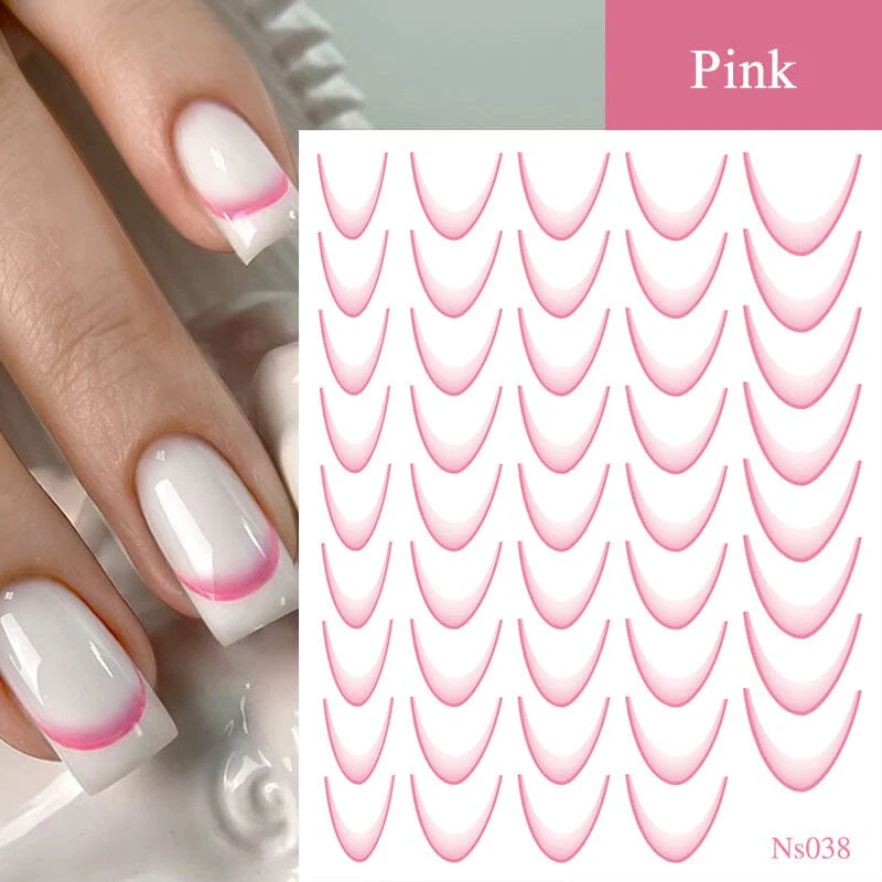 3D Gradient French Line Nail Stickers - Image 16