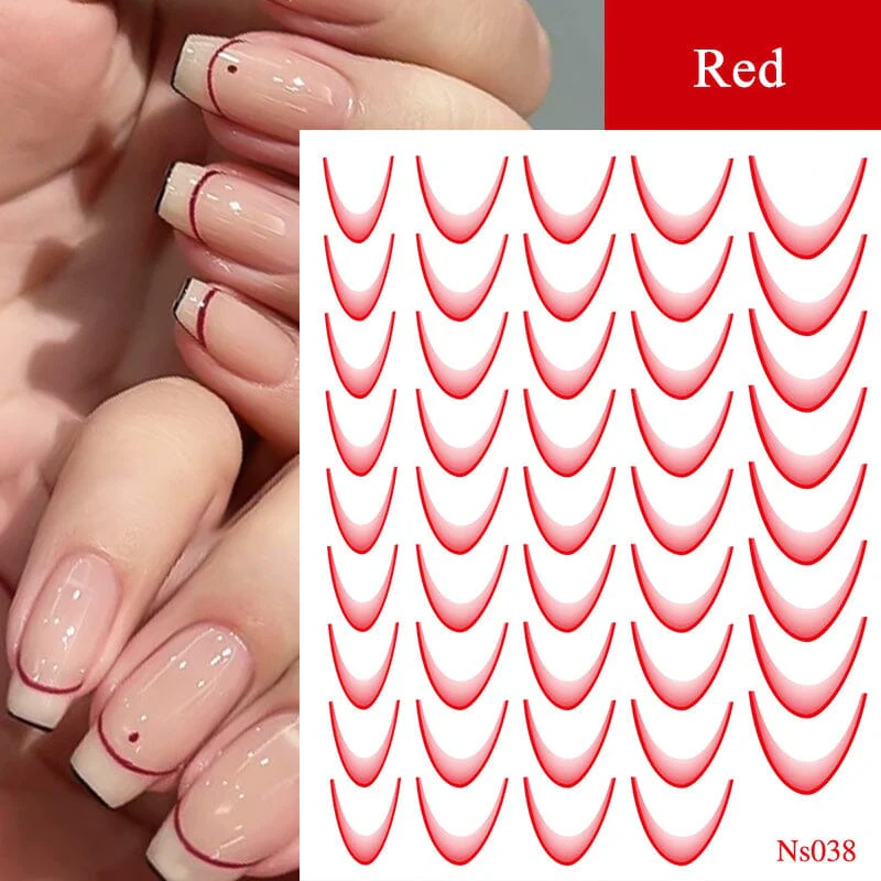 3D Gradient French Line Nail Stickers - Image 18