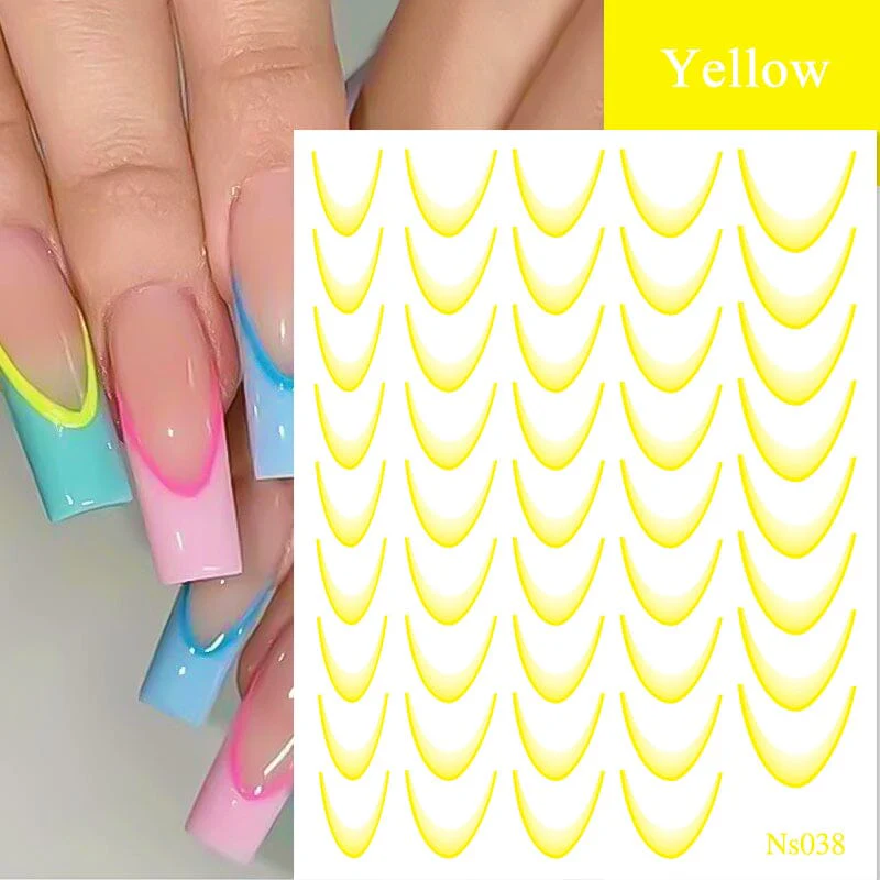 3D Gradient French Line Nail Stickers - Image 19
